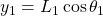 y_1 &= L_1 \cos \theta_1